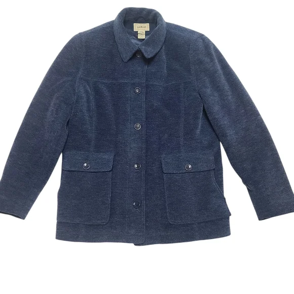Lands' End Wool Blend Peacoat Blazer Blue Jacket, Women's Size Medium - Picture 1 of 10
